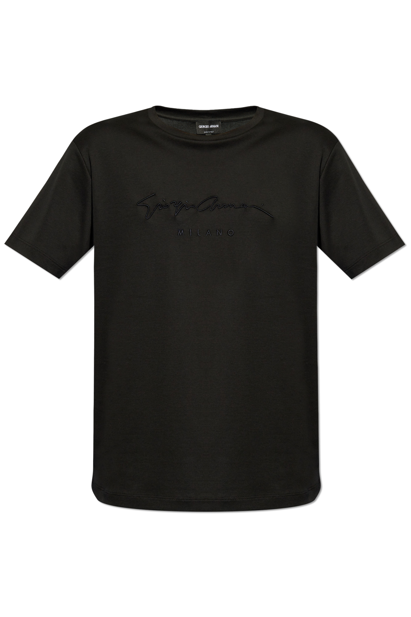 Black T shirt with logo Giorgio Armani Vitkac Canada